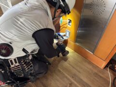 県立郡山高校武道場スポットクーラー用コンセント設置工事